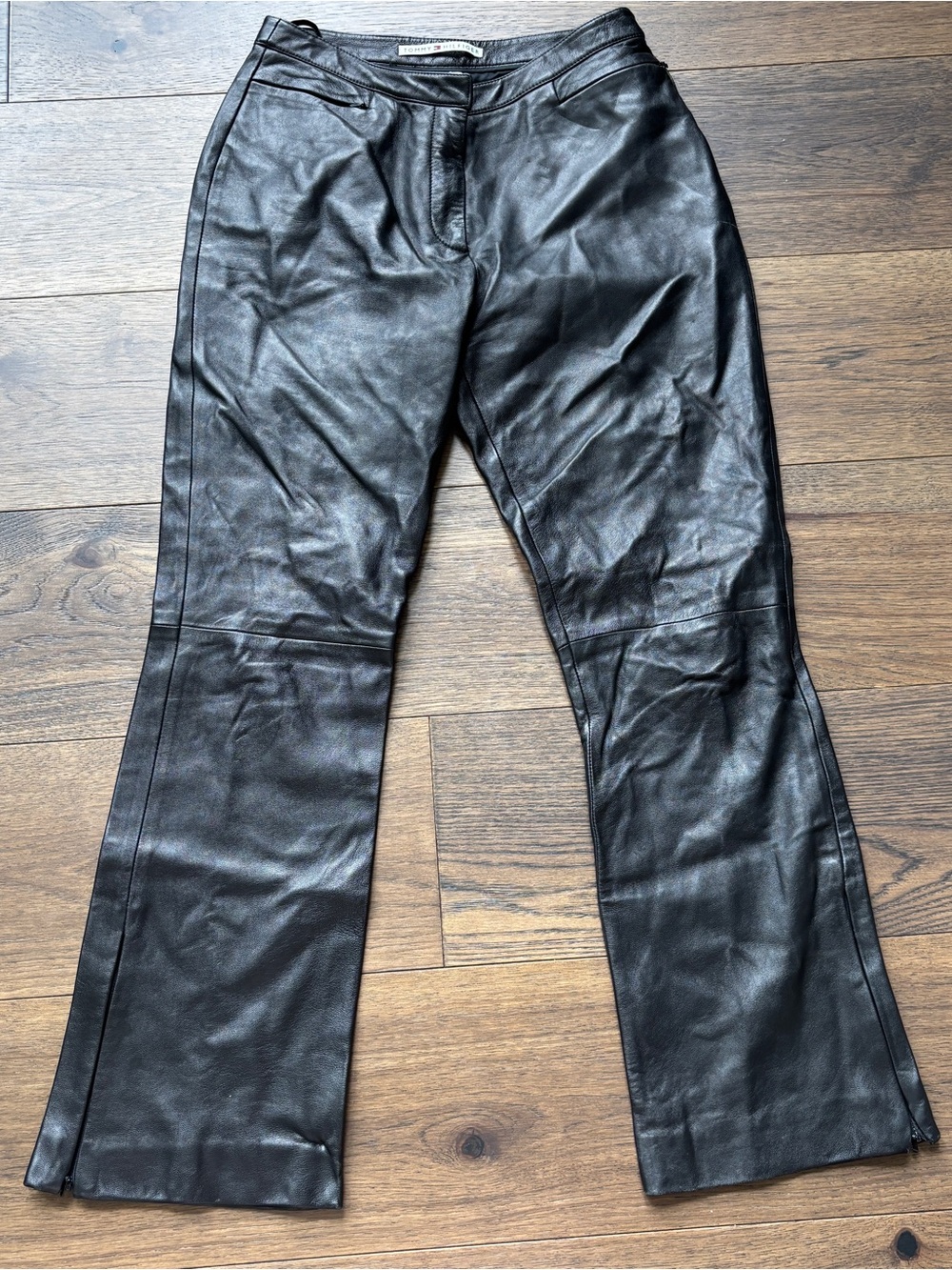 Vintage 90s/Y2K Tommy Hilfiger Black Leather Pants Women's Size 6, Bootcut